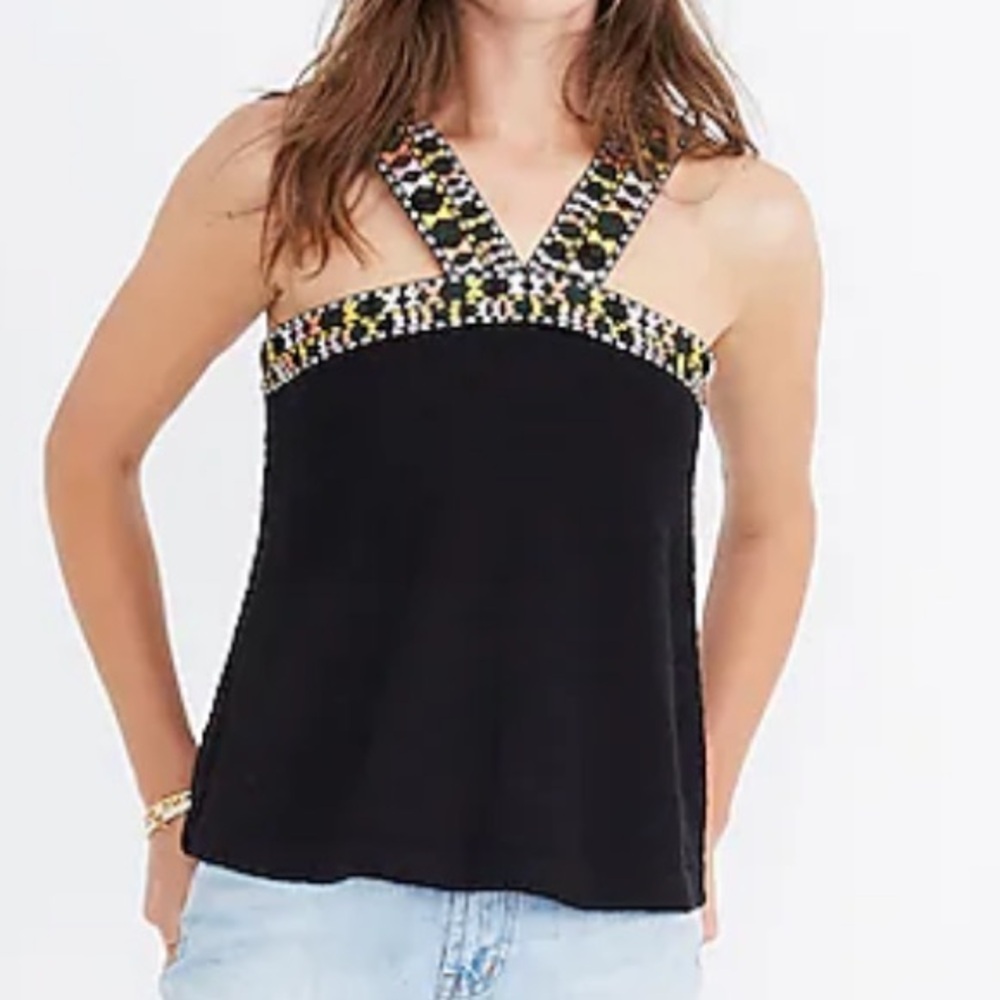 Madewell Embroidered Swing Sweater Tank